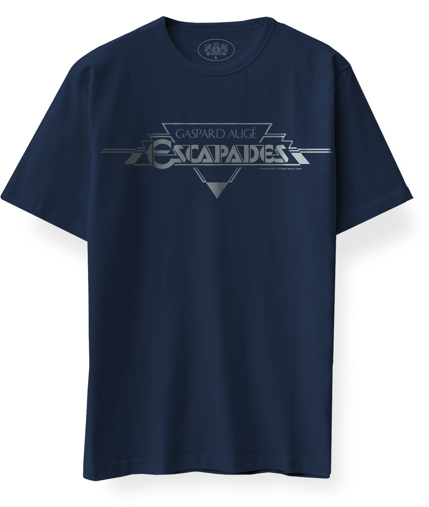 Navy Art Deco logo T-shirt